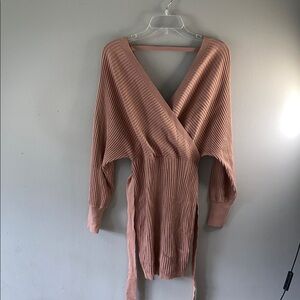 Love Tree Pink Buttoned Long Sleeve Dress